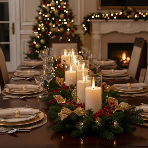 Homemory Pure White Acrylic Flameless Candles, LED Candles, Battery Operated Candles with Remote Control and Timer, Fake Electric Candle, Wedding, Home Decor, Set of 9 - color: Pure White