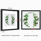 MUYE 10x10 Floating Frames Set of 2,Double Glass Picture Frame Display Any Size Photo up to 10x10,Wall Mount or Tabletop Standing,Black - color: Black, size: 10x10