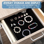 Quelay Stackable Jewelry Tray Jewelry Organizer Tray Showcase Display Empty Plate Bracelet Ring Earring Organizer - color: Black