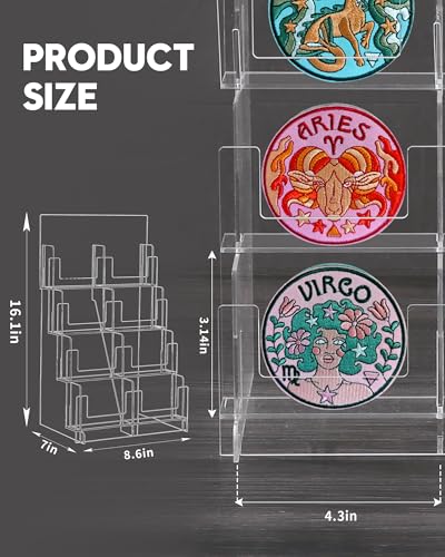 Acrylic Sticker Display Stand, Sticker Holder Display for Vendor Events, Card Rack Display Stand, Portable Display Rack - size: Two Rows