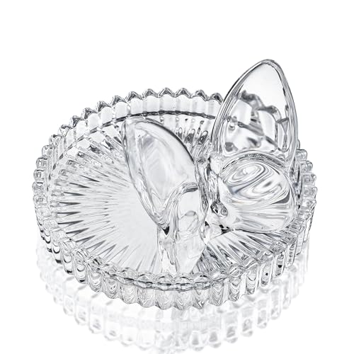 H&D HYALINE & DORA 4 Inch Butterfly Ring Holder Dish Butterfly Gifts for Women Glass Rings Tray Wedding Ring Holder Engagement Gifts - color: Butterfly