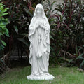 VChymm Virgin Mary Statue 31.49 Inch Religious Garden Statue Solar Mary Statue Outdoor Yard Patio Deck Home Entryway Hallway Sculpture - color: White