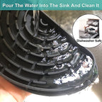 Silicone Refrigerator Drip Tray Catcher 2 packs.Protects Ice and Water Dispenser Pan From Spills,Fit Refrigerator Water Tray, Recycle and Dry Quickly (Semi-Circular, Black+Grey) - size: Semi-Circular