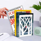 Book Ends for Shelves and Heavy Books - Metal White Bookends 1 Pair - Home Decorative Shelf Holder, Supports, and Stoppers - size: White-1 pair
