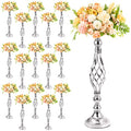 Rtteri 20 Pcs Metal Flower Arrangement Stand Wedding Flower Centerpieces Stand Elegant Metal Vase Candelabra Candle Holder for Wedding Reception Table Decor Party Hotel Home Decor (Silver)