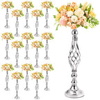 Rtteri 20 Pcs Metal Flower Arrangement Stand Wedding Flower Centerpieces Stand Elegant Metal Vase Candelabra Candle Holder for Wedding Reception Table Decor Party Hotel Home Decor (Silver)