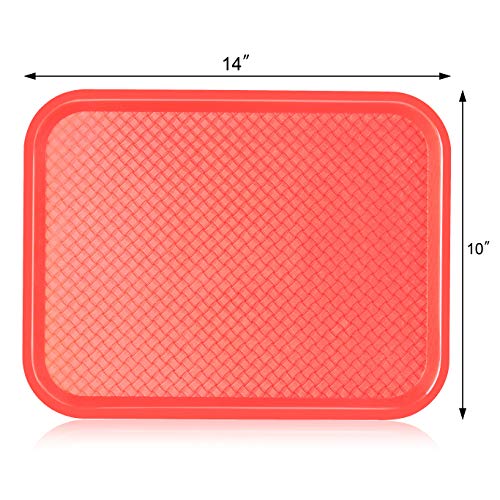 New Star Foodservice Fast Food Tray, Set of 12 (Red, 10 by 14 Inch) - color: Red, size: 10 by 14-Inch