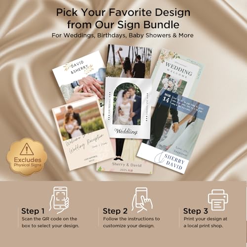 Welcome to Our Wedding Sign Stand, Adjustable Portable Seating Chart Holder for Wedding Entrance Reception, Black Metal Linen Fabric Display Easel with Design Bundle & Hanging Straps for Party Décor