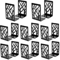 MaxGear Book Ends Tree Design Modern Bookends for Shelves, Non-Skid Bookend, Heavy Duty Metal Book Stopper for Books/CDs, Decorative Books Shelf Home, 7 x 4.7 x 3.5”, Black, 8 Pair/16 Pieces, Large - size: 8 Pairs