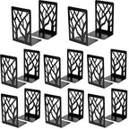 MaxGear Book Ends Tree Design Modern Bookends for Shelves, Non-Skid Bookend, Heavy Duty Metal Book Stopper for Books/CDs, Decorative Books Shelf Home, 7 x 4.7 x 3.5”, Black, 8 Pair/16 Pieces, Large - size: 8 Pairs