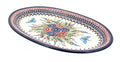Blue Rose Polish Pottery - Red Floral Butterfly Large Oval Platter - 14" x 8.75" - Unique Platter for Dinner Parties, Very Durable & Dishwasher Safe