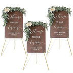 DANMO Easel Stand for Wedding Sign Poster 63'' Instant Display Easel for Floor Adjustable Metal Art Easel Gold 3 Pack - style: Gold 3 Pack