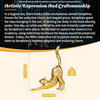 CHOVY Retro Seductive Cat Sculpture-Elegant Stretched Pose 100% Solid Brass Handcrafted - Ideal Home Decor Desk Ornament Collectible Art Piece Office Accent Artistic Scene Decoration - style: Seductive Cat