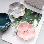 HANKOR 4.7 inch Small Ring Dish, Ceramic Jewelry Holder Tray, Gray Catch All Trinket Bowl for Keys Rings Earrings - color: Gray