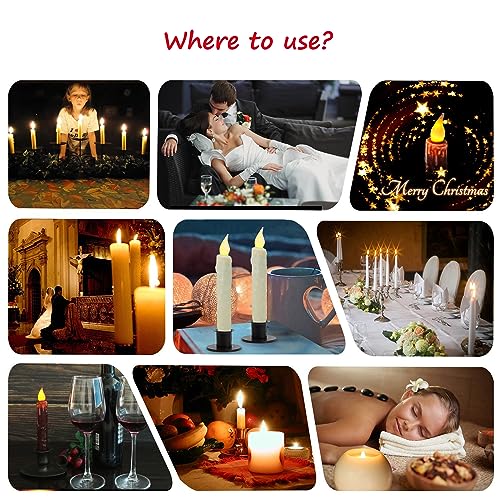 CVHOMEDECO. Real Wax Hand Dipped Battery Operated LED Timer Taper Candles Country Primitive Flameless Lights Décor, 6-3/4 Inch, Ivory, 3 PCS in a Package - color: Ivory 3 Pcs