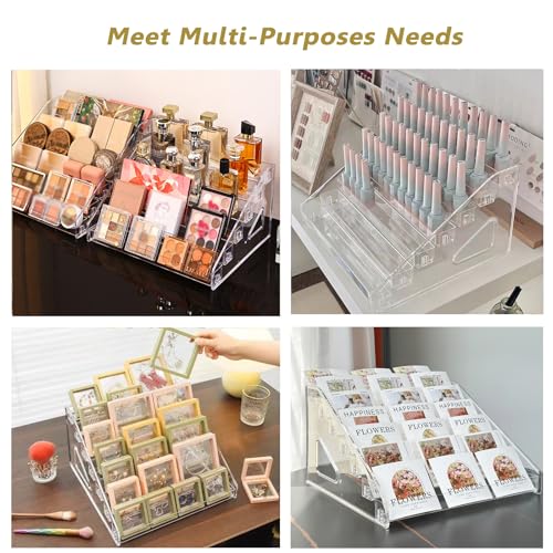 Card Display Stand, Acrylic Risers Greeting Card Display Sticker Holder, 7-Tier Clear Acrylic Shelves for PSA Graded Card,Baseball Sports Card and Postcard Sticker Display - color: 1 Pack