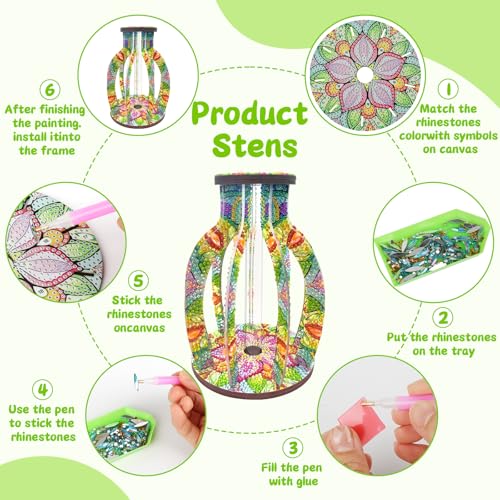 ILYUFO Diamond Art Kits for Adults, DIY Vase Diamond Art, Diamond Painting Kit, Ideal Desktop Ornaments & Thoughtful Female Gifts (Life) - color: life