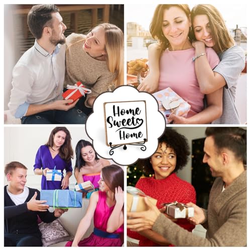 Toerifer Funny Home Decor, Home Sweet Home Sign, Cute Home Gifts for Women Men, Housewarming Gifts for Family, Wooden Plaque for Living Room, Home, Desk Cubicles - style: sweet home