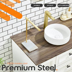 Hand Towel Bar for Bathroom Vanity Countertop 1-Tier Towel Holder Free Stand with Heavy Marble Base Thicken Steady, Gold Stainless Steel AN7002GD - color: Brushed Gold, size: 1-Bar