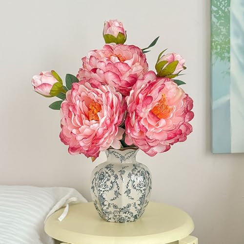 Vintage Chinoiserie Ceramic Vase, Porcelain Decorative Flower Vase for Centerpiece Living Room Table Shelf, Retro Country Decor - color: Retro, size: Small