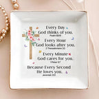 Christian Bible Verse Prayers Jewelry Dish Gift for Women, 4" Ceramic Jewelry Tray, Christian Inspiration Gifts - Mother's Day, Birthday, Religious Gift - Communion, Confirmation Gifts for Daughter - color: Christian Bible Prayers