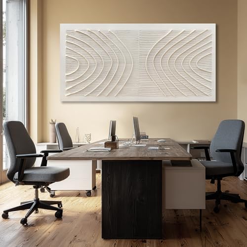 Hue7Art Modern Abstract Grey Canvas Wall Art Featuring Soft Curved Lines, Minimalist Textured Artwork for Living Room Bedroom Office Contemporary Wall Decor 29x58 Inch - color: White, size: 58"L x 29"W
