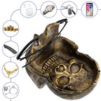 READAEER Skull Glasses Stand Holder, Creative Eyeglasses Holder, Sunglasses Spectacle Display Rack, Key Holder Resin Sculptures for Entryway, Home, Office, Desk, Nightstand (Bronze) - color: Bronze