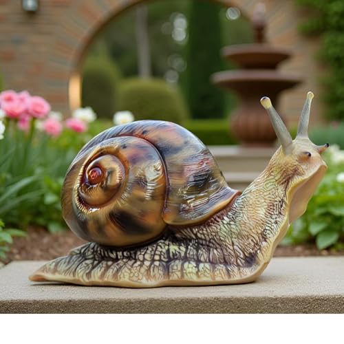 Garden Snail Sculpture, Reptile Resin Sculpture, Suitable for Outdoor Courtyard Pond Garden Lawn Decor Landscape, is The for Garden Enthusiasts (4 inches) - size: 4inch