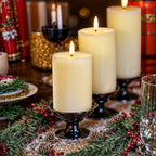 Homemory White 3x6 Inch Flameless Candles Battery Operated with Remote Timer, Real Wax LED Pillar Candle for Home Fireplace Bedroom Living Room Party, Set of 2 - color: D3"xH6"6"-White