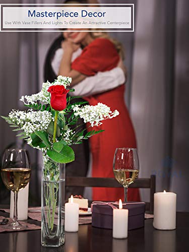 Flower/Bud Glass Vase Decorative Centerpiece, Home or Wedding by Royal Imports - 10"x2", Plum - color: Plum, size: 10 inches