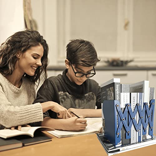 Aobopar Metal Bookends - Heavy Duty Book Holders for Shelves, Suitable for Office, Home and School Use (Dark Blue) - color: Dark Blue