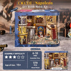 CCCDF Book Nook Kit, DIY Miniature Dollhouse Booknook Kit for Adults and Teens, 3D Wooden Puzzle Booknook Tiny House Bookshelf Decor, Gifts for Family Friens (Napoleon) - style: Napoleon
