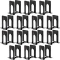 Happyhapi 14 Pair Book Ends for Shelves, 28 Pcs Metal Bookends Book Holder for Shelf, Heavy Book Stopper for Desk, Simple Library Office Home Bookend, 4.9 x 5.7 x 6.5 in, Black