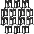 Happyhapi 14 Pair Book Ends for Shelves, 28 Pcs Metal Bookends Book Holder for Shelf, Heavy Book Stopper for Desk, Simple Library Office Home Bookend, 4.9 x 5.7 x 6.5 in, Black