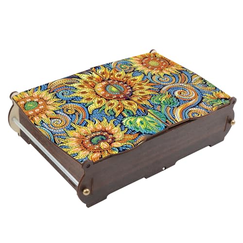 Tontut Diamond Painting kit Storage Box, Sunflower DIY Multifunctional Handmade Storage Box, Suitable for Home Holiday Gifts - color: Sunflower