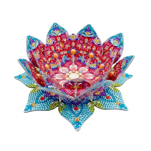 5D DIY Diamond Art Painting PVC Flower Candle Holders Tealight/Tea Light/Votive Candle Holder, for Table Centerpiece Home Décor Party Wedding Dinning-Flower01 - color: Flower01