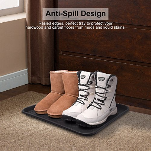 Multi-Purpose Boot Tray Mat,Dog Bowl Tray,Waterproof for Indoor and Outdoor Floor Protection - size: 20"L x 15"W
