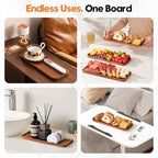 Small Solid Acacia Wood Serving Trays and Platters - Wooden Mini Charcuterie Boards, Rectangle Cheese Board for Food, Bathroom, Home Decor, Kitchen Counter, (14" x 5.5", 1 Pack) - size: 14" x 5.5" x 0.6"