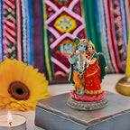 alikiki India Idol Radha Krishna Figurine - 3.9”H Hindu Murti God Krishna Radha Statue for Car Dashboard Decor Home Office Temple Mandir Altar Shrine Pooja Decor Diwali Spiritual Gifts - size: 3.9”H