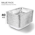 9x13 Aluminum Pans (40 Pack) - Disposable and Recyclable Foil Trays - Half Size Steam Table Deep Pans - Tin Foils for Cooking, Heating, Storing, Prepping Food, Stock Your Home - size: 40 Pack