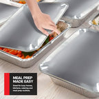 9x13 Disposable Baking Pan Covers (25 Pack) Heavy-Duty Aluminum Cake Pans Lids, Sturdy, Sealable Covers for Food Containers, Leak-Free + Safe Transport & Storage For Catering, Stock Your Home - size: 25 Lids
