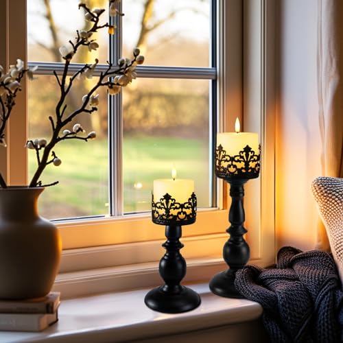 Homemory White Flameless Candles Battery Operated with Remote Timer, 3x3 Real Wax LED Pillar Candle for Home Fireplace Bedroom Living Room Party, Set of 2 - color: D3"xH3"3"-White