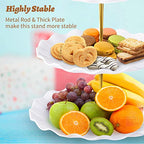 BACUTHY 3 Tier Cupcake Stand Holder, Plastic Cup Cake Stand Towel with Tiered Serving Tray for Cupcakes, Donuts, Fruits and More, White (White) - color: White