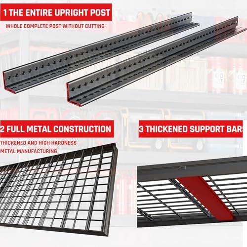 70" W Garage Shelving Heavy Duty, 4 Tier Garage Shelves, 69" H Adjustable Storage Shelving Unit, Commercial Metal Shelves for Warehouse, Basement - size: 70"Wx24Dx69"H | 4 Tier