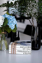 Lavender Inspired Welcome to Our Beautiful Chaos - Rustic Farmhouse Stacked Books - Set of 4 Wooden Book Bundle - Farmhouse Home Decor - Housewarming Gift - color: Welcome to Our Beautiful Chaos