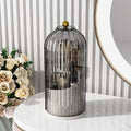 GAXmi Makeup Brush Holder with Lid Cosmetic Tools Organizer 360 Rotating Waterproof Dustproof Beauty Brushes Storage for Vanity, Grey - color: Grey