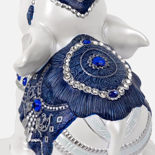 Elephant Bookends for Shelves, Decorative Bookends, Book Holders with Anti-Slip Pad for Book Lovers Heavy Book Stopper for Home Office Decor (Blue&White) - color: Blue&white