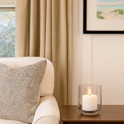 CYS EXCEL 6.5" x 5.5" Clear Glass Hurricane Candle Holder Vase – Cylinder Vase for Pillar & Floating Candles, Wedding Centerpieces & Home Décor - size: H-6.5" D-5.5"