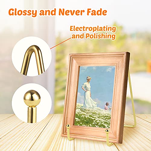Mocoosy 2 Pack 6 Inch Gold Plate Stands for Display, Metal Square Wire Easel Stand, Plate Holder Display Stands, Picture Frame Stands for Display Photos, Decorative Platter, Plaques and Table Arts - color: Gold, size: 6 Inch