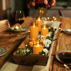 Homemory Amber Flickering Flameless Candles, Battery Operated Acrylic LED Pillar Candles with Remote Control and Timer, Fall Candles, Set of 5 - color: Amber